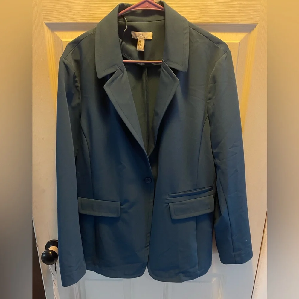 Women's Blue Blazer / Halston large - Picture 1 of 5